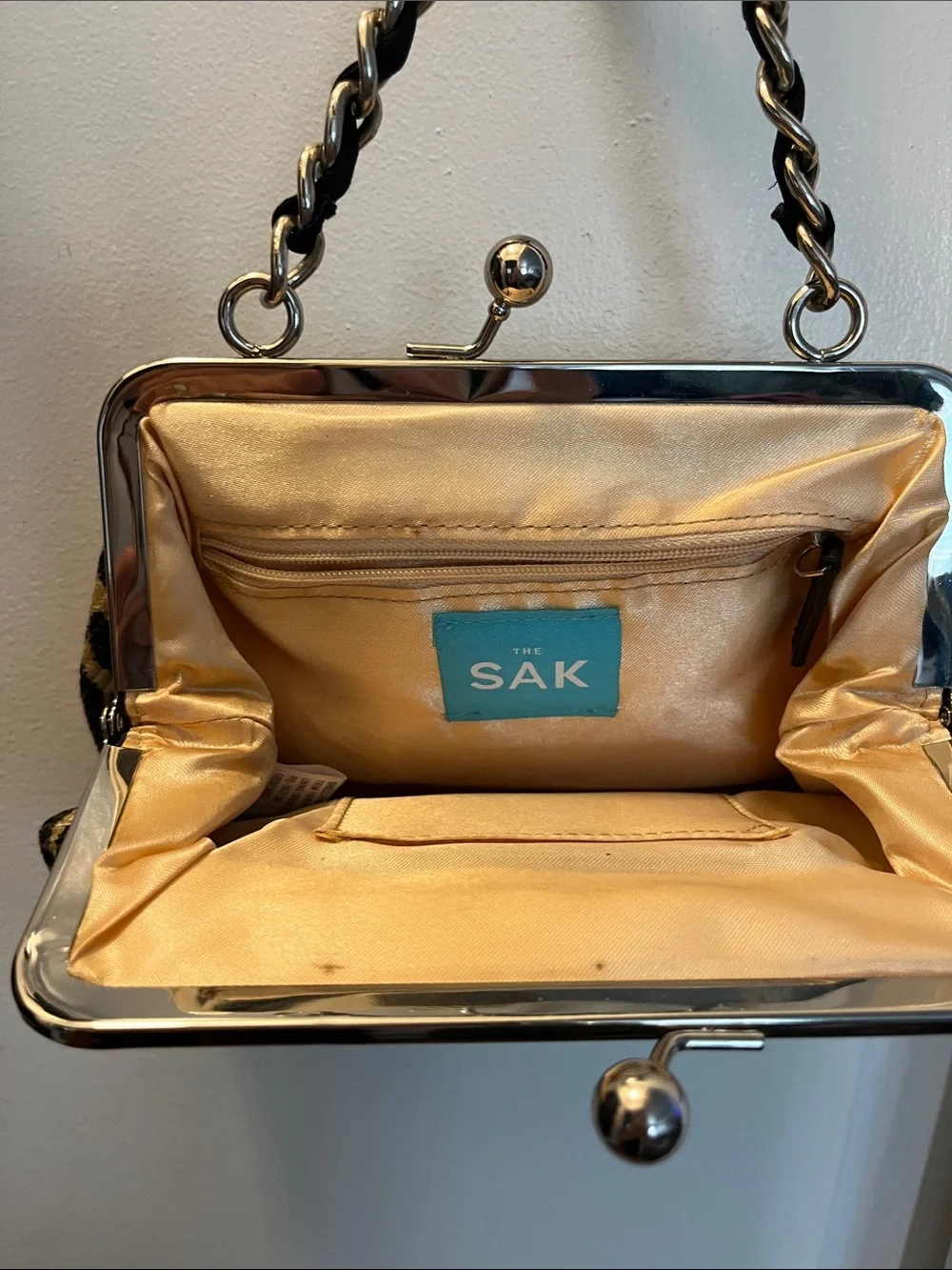The Sak Leopard Print Chain-Handle Clutch - Black & Gold